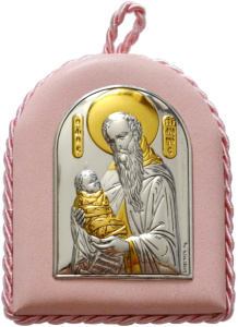 Икона EK1lPG/A 013 r Св. Стилиан (дет. роз.) (Ag 925)